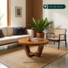 Meja Kopi,Meja Tamu Circle 80cm Bahan Kayu Jati