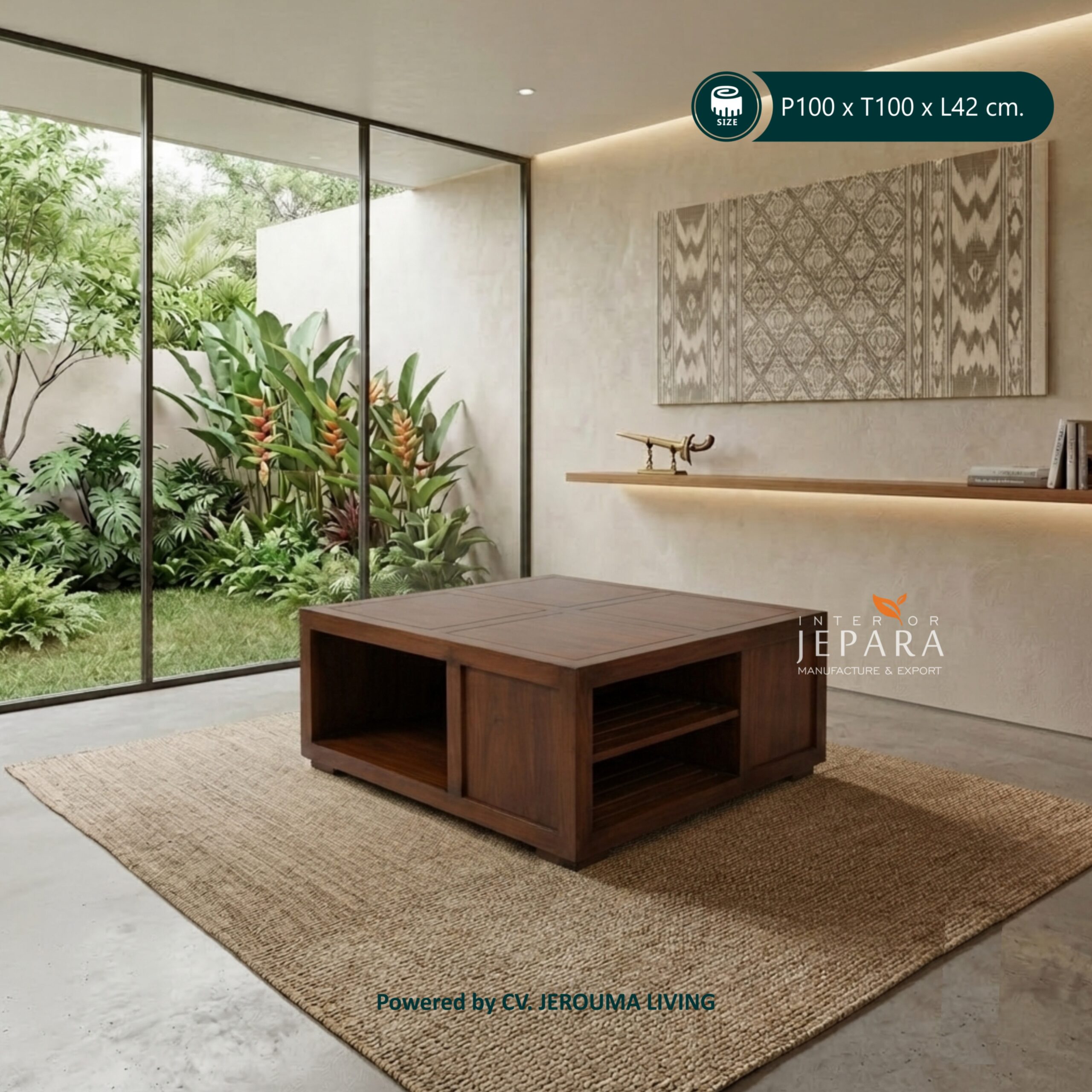 Meja Tamu Model Eropa Klasik Living Room Bahan Kayu Jati