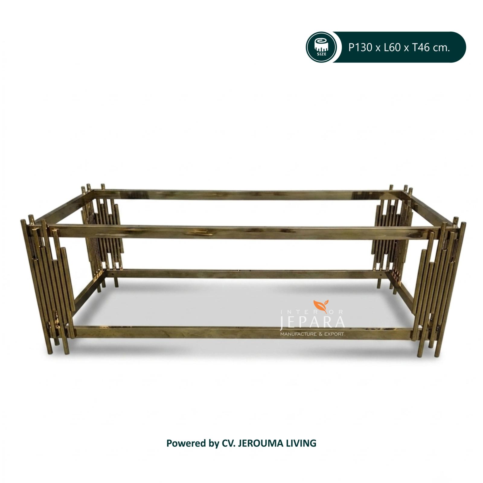 Coffee Table, Meja Tamu Stainless Steel Gold