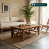 Meja Tamu Japandi Minimalis Kayu Jati Finishing Natural