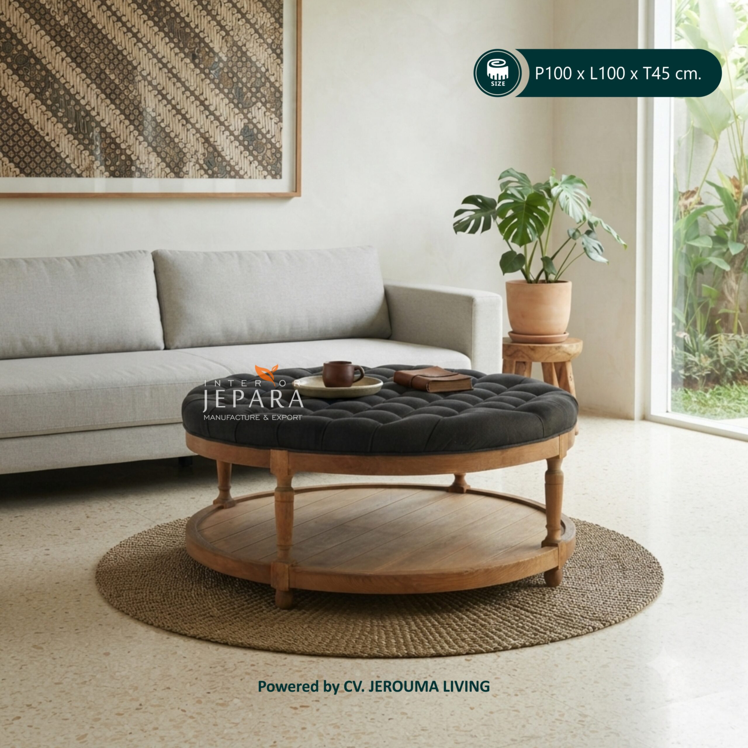 Meja Tamu Andalusia with Cushions Kayu Jati – Coffee Table