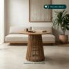 Meja Tamu Round Elegance Kayu Jati – Meja Bundar Minimalis