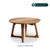 Coffee Table Kayu Jati Bundar Minimalis – Meja Tamu Natural