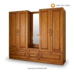 Lemari Kayu Jati Klasik Minimalis Custom Shape