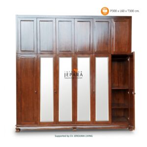 Lemari Minimalis Custom Shape Kayu Jati Solid