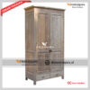 Lemari Pakaian Kayu Jati Minimalis Rustic 2 Pintu