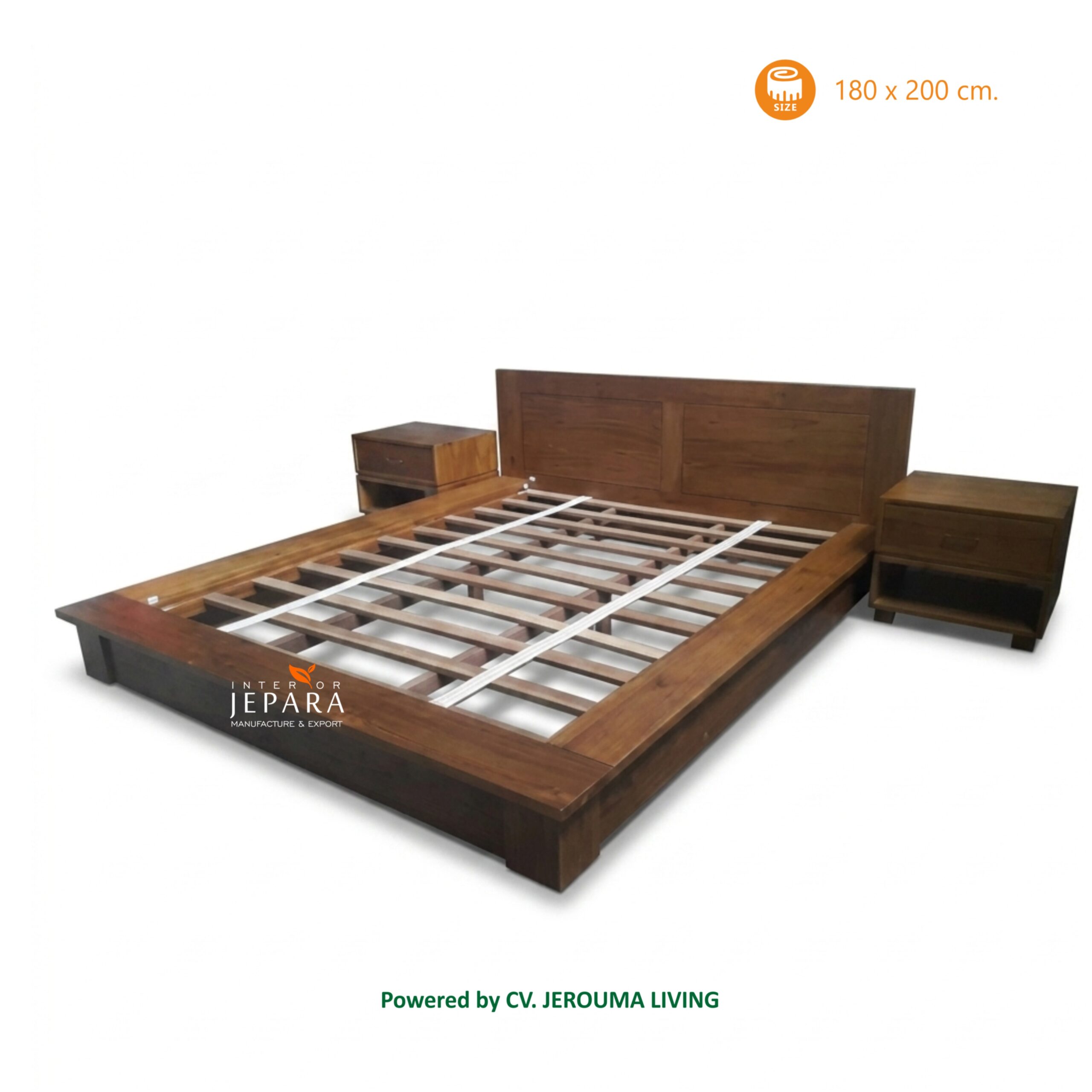 Tempat Tidur Jati Minimalis Modern Set Nakas