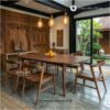 Meja Makan Kayu Jati Minimalis 6 Kursi Modern