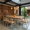 Meja Makan Kayu Jati Minimalis 6 Kursi Modern