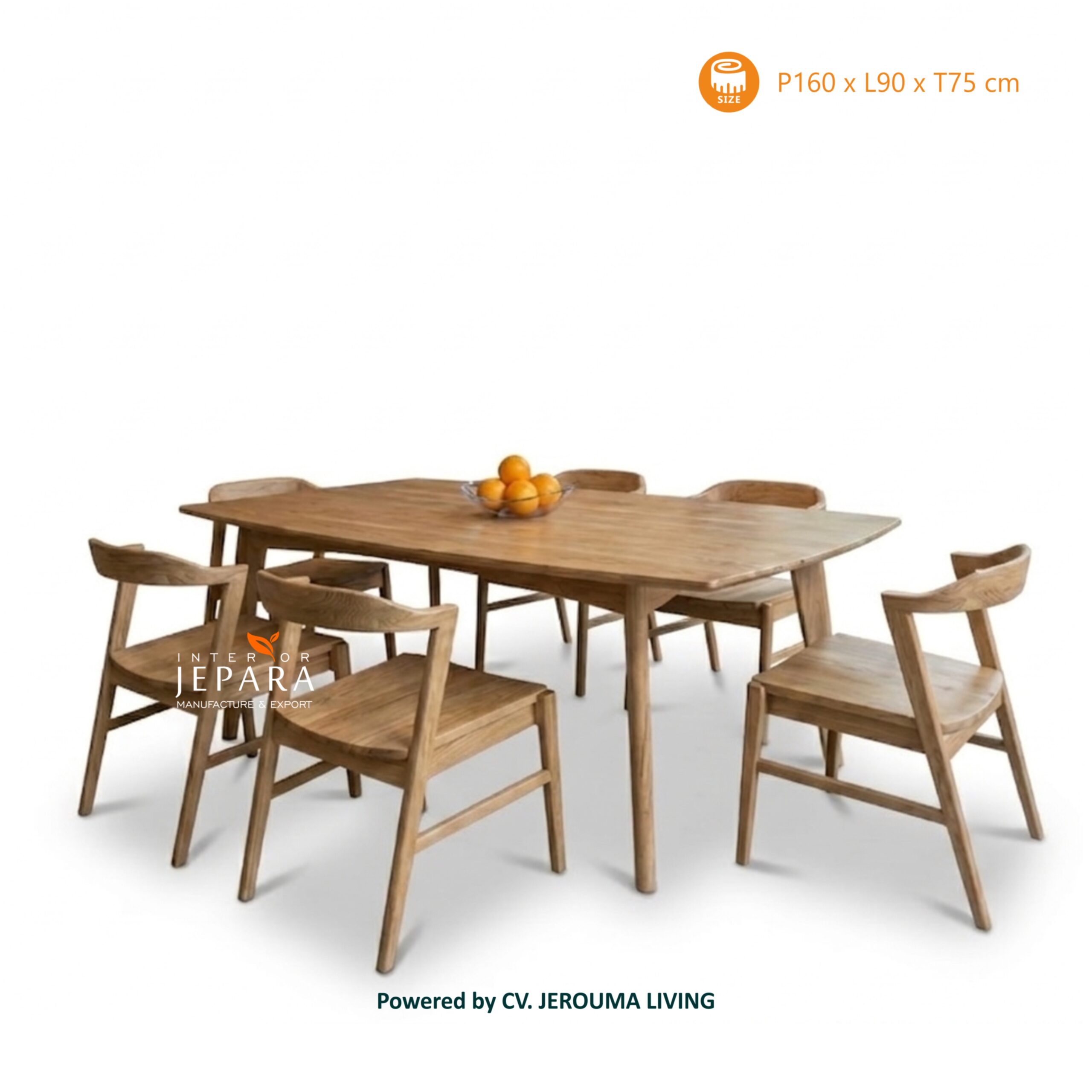 Meja Makan Kayu Jati Minimalis 6 Kursi Modern