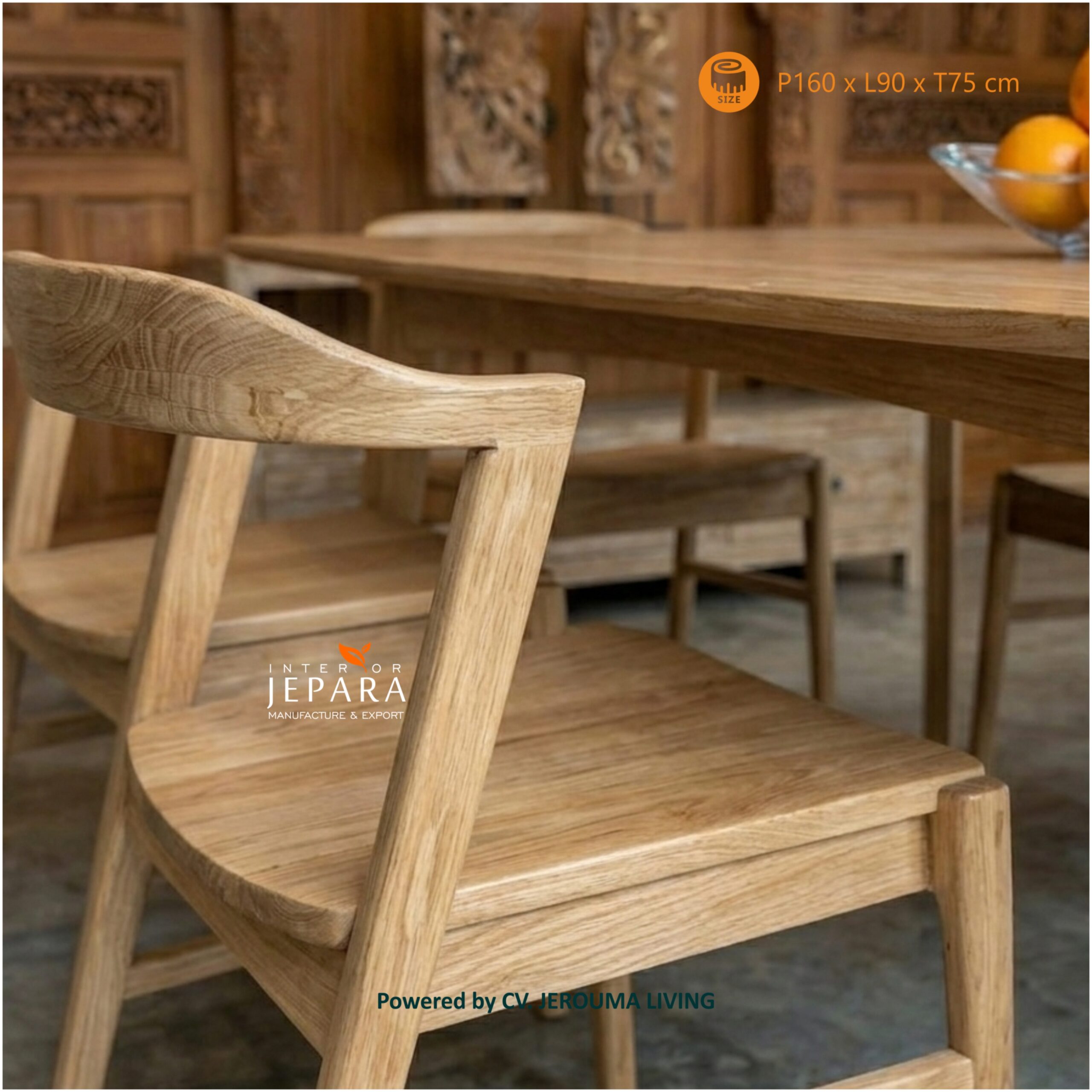 Meja Makan Kayu Jati Minimalis 6 Kursi Modern