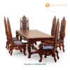 Meja Makan Raja Motif Kepala Singa Kayu Jati