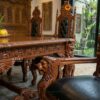 Meja Makan Raja Motif Kepala Singa Kayu Jati