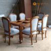 Set Meja Makan Minimalis Barcelona Kayu Jati Solid
