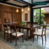 Set Meja Makan Klasik Minimalis Kayu Jati