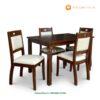 Set Meja Makan Minimalis 4 Kursi Kayu Jati Solid