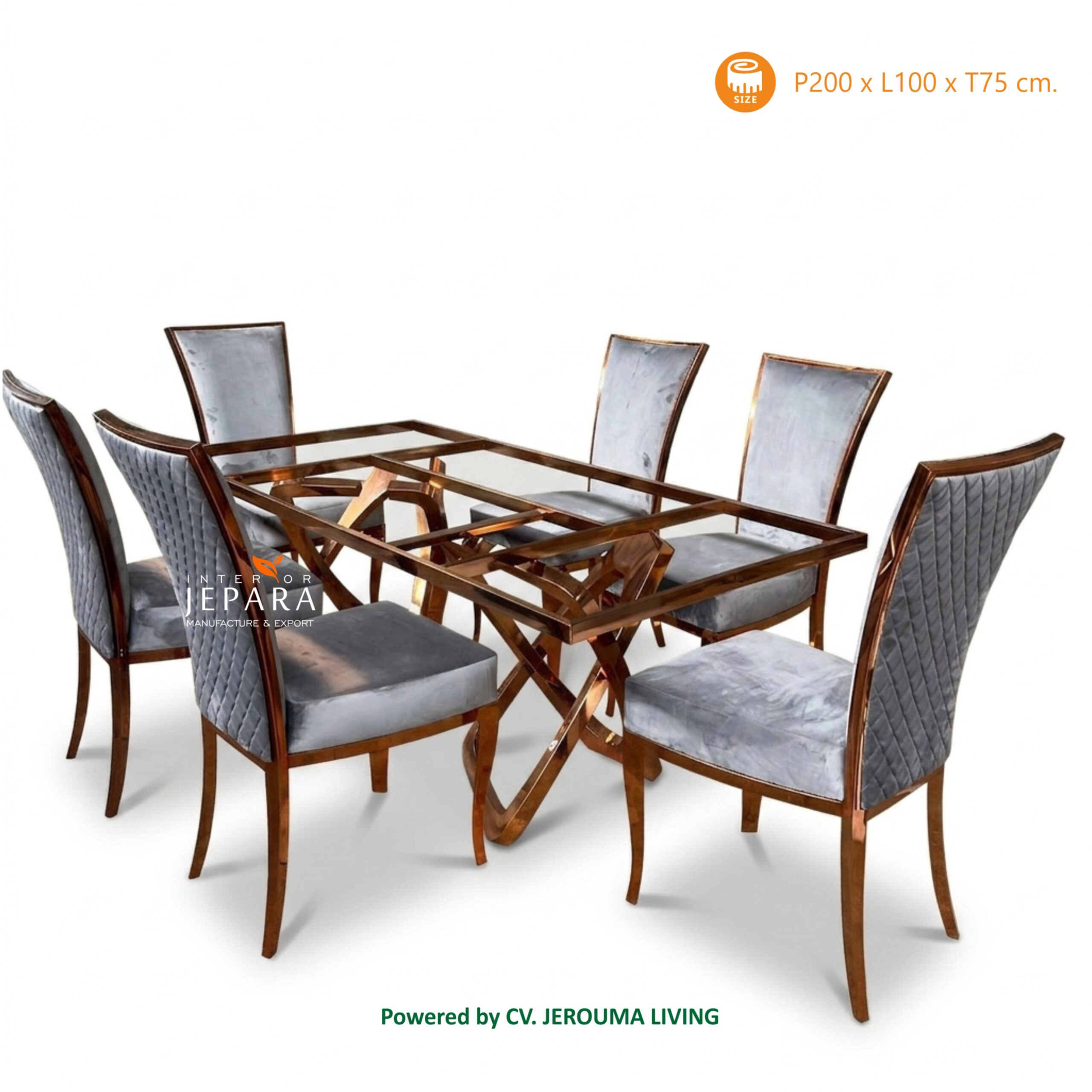 Meja Makan Stainless Steel Modern Living