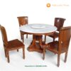 Meja Makan Klasik Model Kolonial Kayu Jati 4 Kursi
