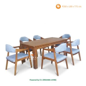 Meja Makan Kayu Jati Classy Big Foot Kayu Tebal dan Kokoh