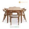 Set Meja Makan Minimalis Kayu Jati 6 Kursi Scandinavian