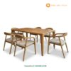 Set Meja Makan Minimalis Kayu Jati 6 Kursi Scandinavian