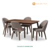 Set Meja Makan Minimalis 4 Kursi Kayu Jati Modern Elegan