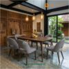 Set Meja Makan Minimalis 4 Kursi Kayu Jati Modern Elegan