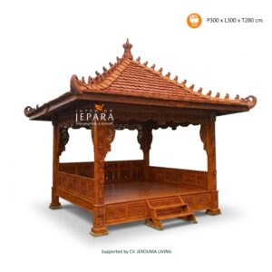 Gazebo Ukiran Bahan Kayu Jati – Pendopo Rumah Santai