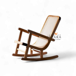 Kursi Goyang Kayu Jati Minimalis Rotan – Scandinavian Rocking Chair