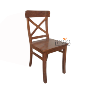Kursi Makan Kayu Jati Silang – Desain Klasik Elegan Handmade Jepara