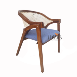 Kursi Makan Kayu Jati Anyaman Rotan – Scandinavian Dining Chair