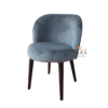 Kursi Lounge Modern Minimalis – Velvet Blue Chair Kaki Kayu Jati