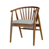 Kursi Scandinavian Kayu Jati Minimalis dengan Jok Abu – Modern Natural