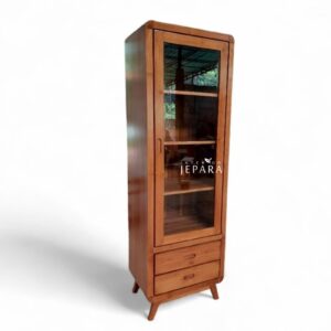 Lemari Hias Retro Rak Minimalis Kayu Jati Asli Jepara