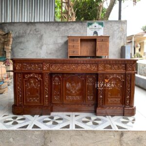 Obama’s Desk – Meja Kerja Direksi Full Ukiran Kayu Jati