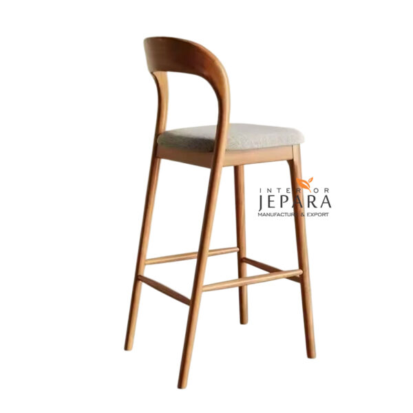 Kursi Bar Kayu Jati Minimalis dengan Jok Kain Nyaman – Desain Modern
