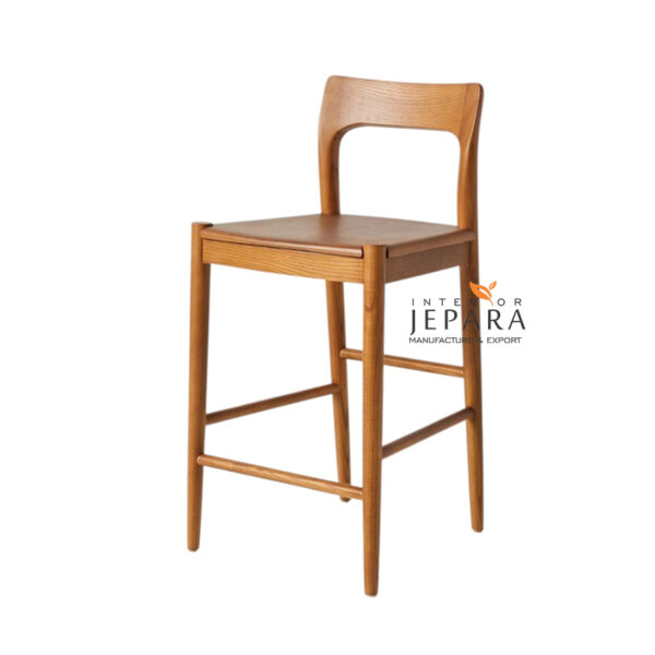 Kursi Bar Kayu Jati Minimalis Modern Tanpa Jok
