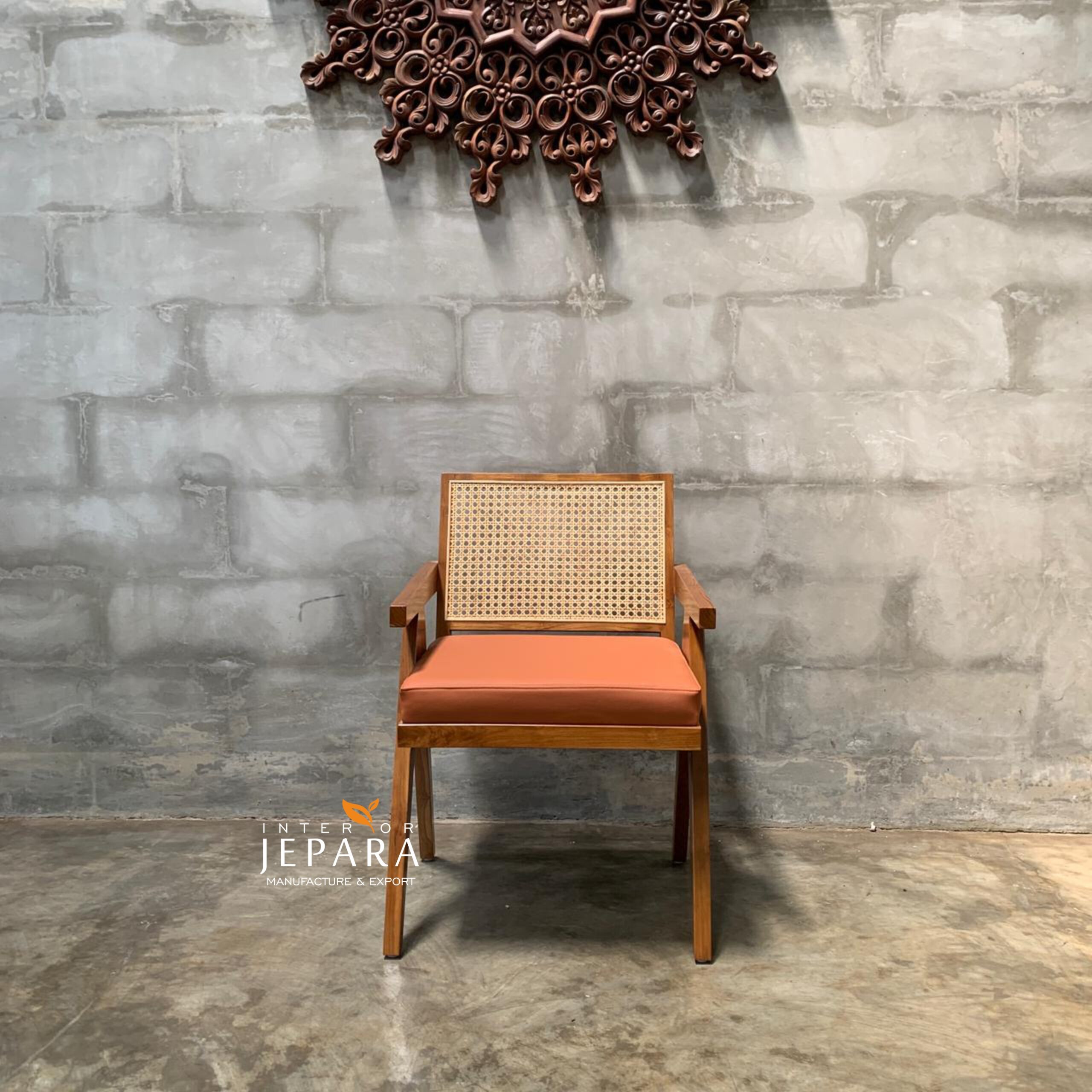 Kursi Santai Kayu Jati Kombinasi Rotan Modern