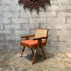 Kursi Santai Kayu Jati Kombinasi Rotan Modern 