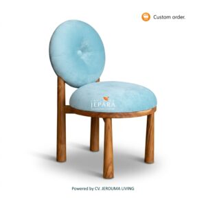 Oval Donut Chair – Kursi Unik Modern dengan Sentuhan Kayu Jati Asli