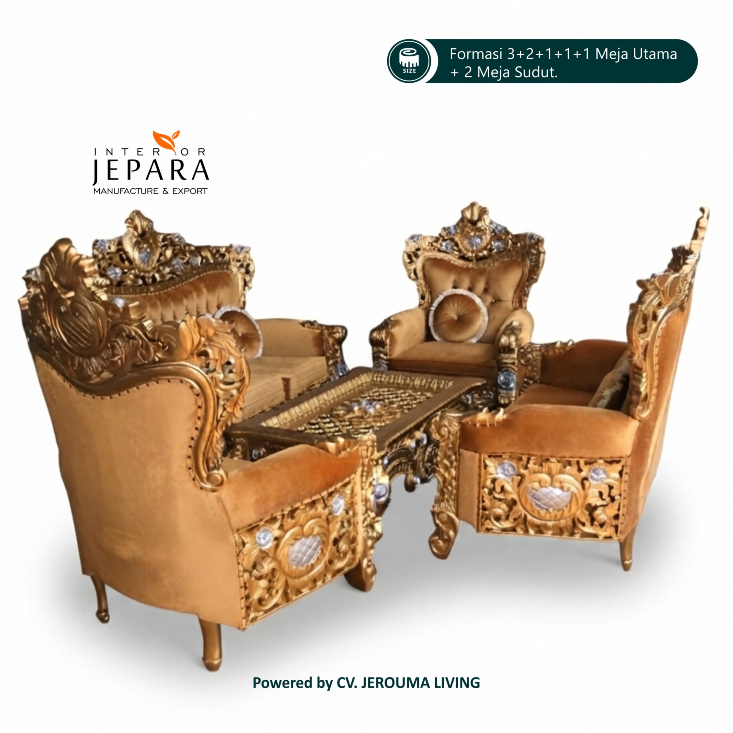 Kursi Tamu Ukir Jepara Mewah Klasik – Set Sofa Tamu Elegan