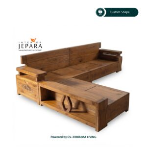 Kursi Tamu Jati Model L Custom Modern Minimalis