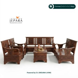Sofa Tamu 3211 Meja Ukiran Minimalis Motif Mawar