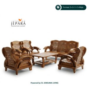 Set Kursi Tamu Jati Jepara Model Ukir Lengkung - Interior Jepara