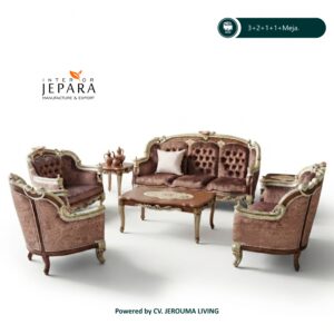 Set Kursi Sofa Tamu Jati Motif Brittanian Kayu Jati Jepara