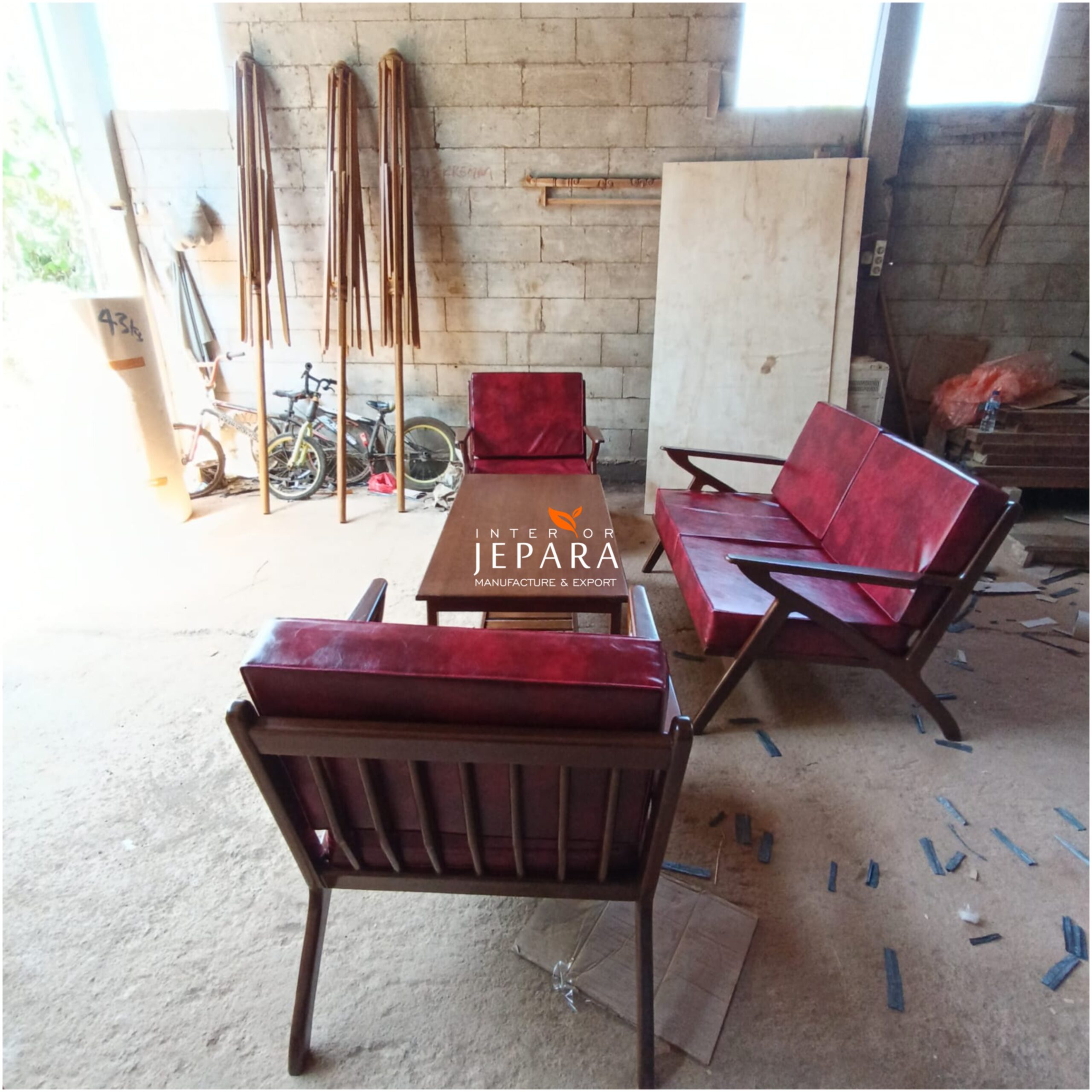 Set Sofa Tamu Minimalis Jepara – Kursi Tamu Kayu Retro