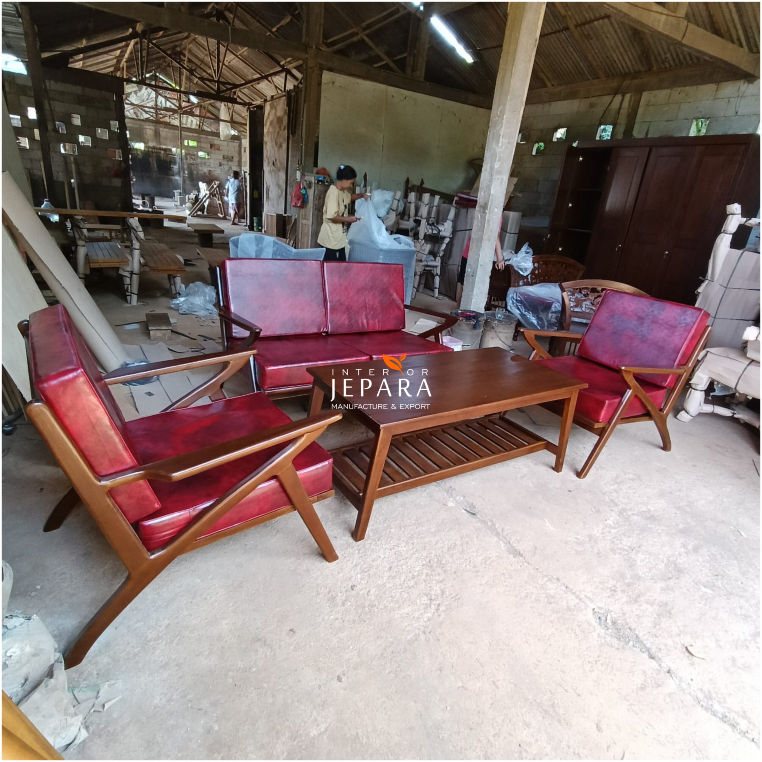 Set Sofa Tamu Minimalis Jepara – Kursi Tamu Kayu Retro