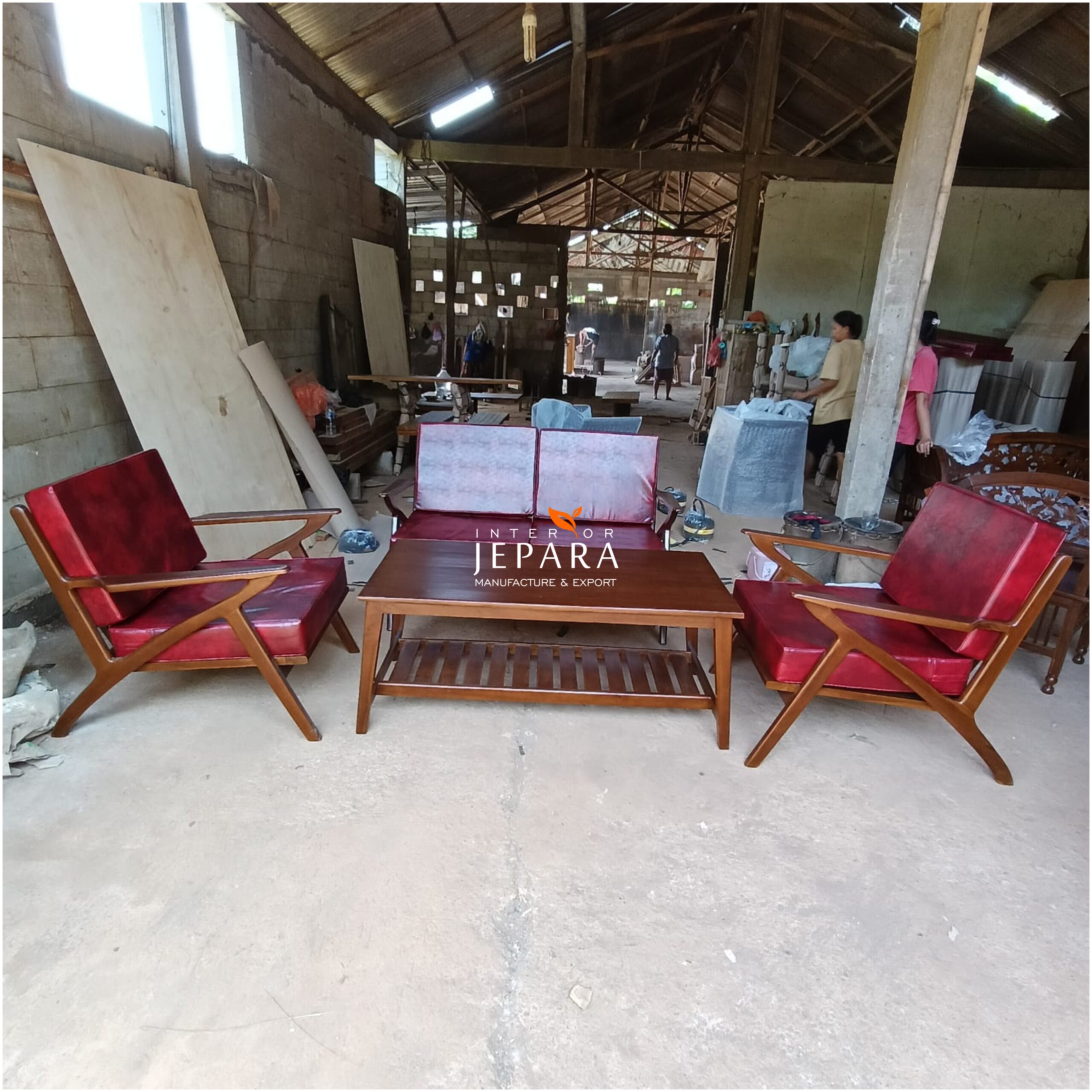Set Sofa Tamu Minimalis Jepara – Kursi Tamu Kayu Retro