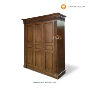 Lemari Pakaian Colliby Eksklusif Pintu Kayu Jati