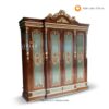 Lemari Pakaian Klasik Mewah 4 Pintu Ukiran Elegan Kayu Jati